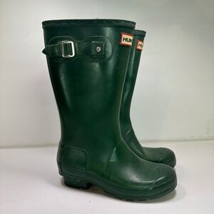 Hunter Kids Green Rain Boots